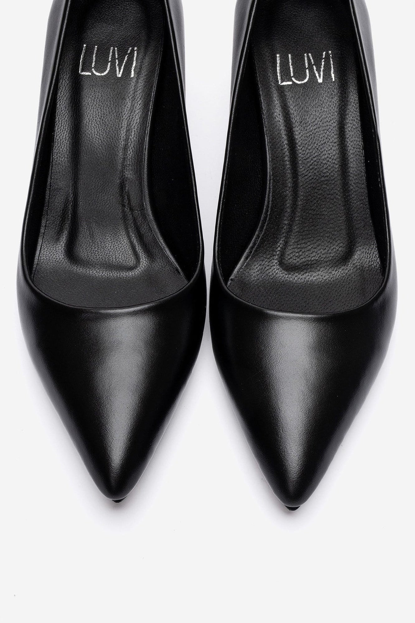 Jalen - Black Genuine Leather Stiletto Pump (Women)