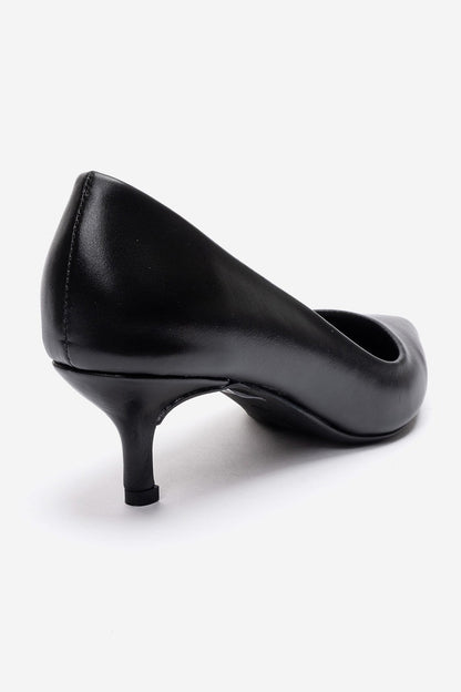 Jalen - Black Genuine Leather Stiletto Pump (Women)