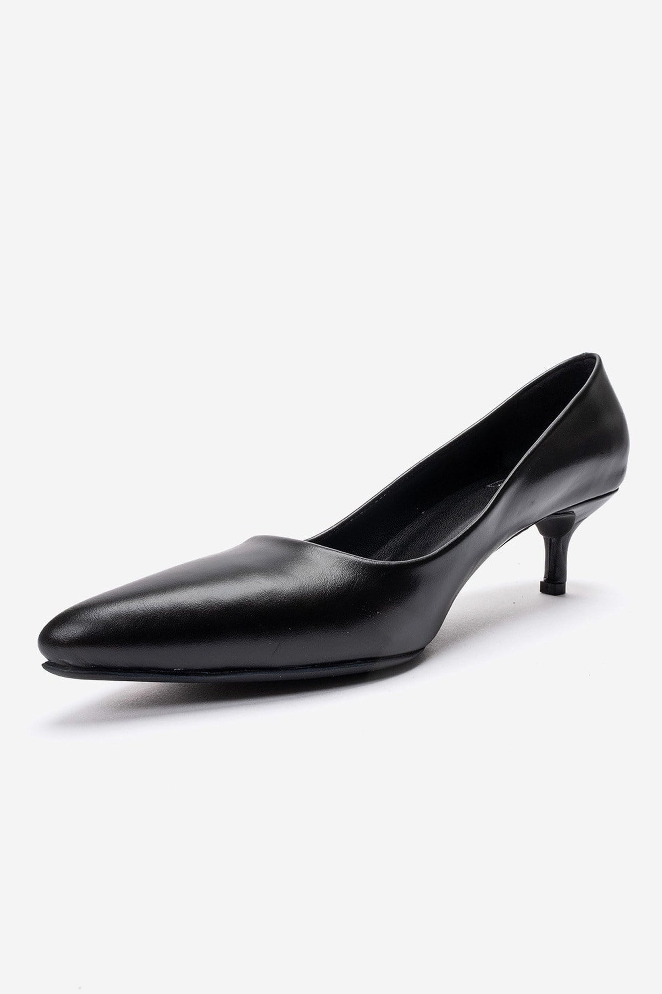 Jalen - Black Genuine Leather Stiletto Pump (Women)