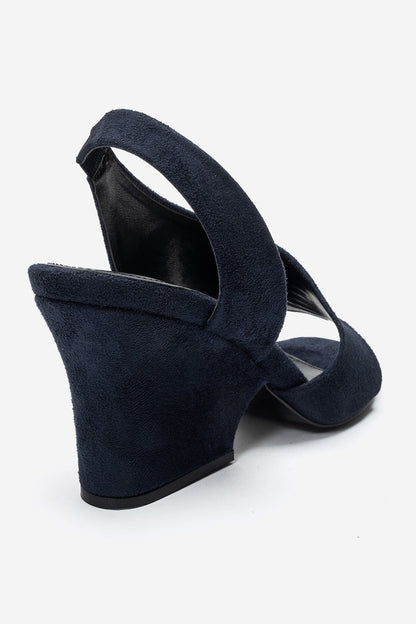 Zyra - Navy Suede Wedge Heel (Women)