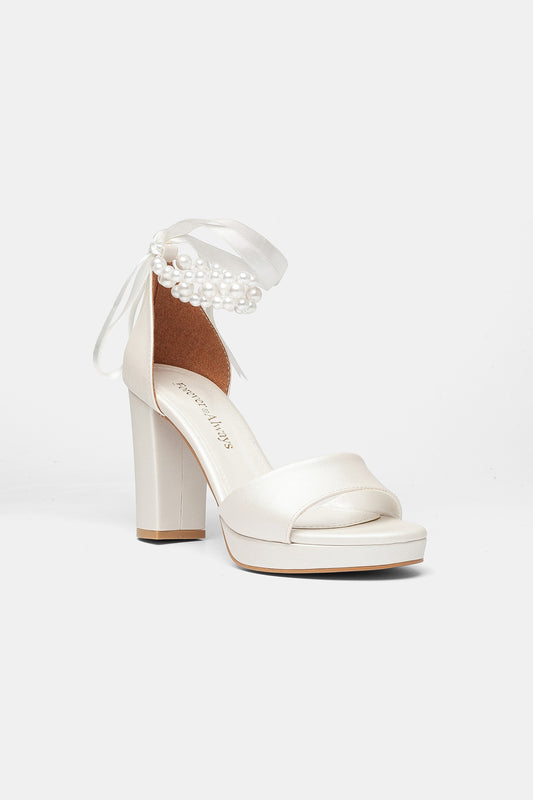 Ksenia Pearl Platform Bridal Sandals