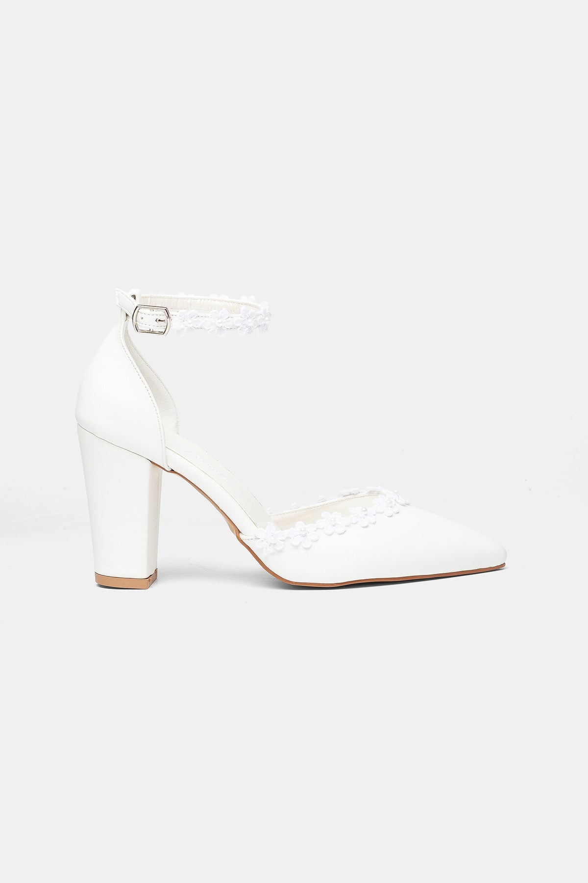 Alisa Lace Block Heel Bridal Pumps
