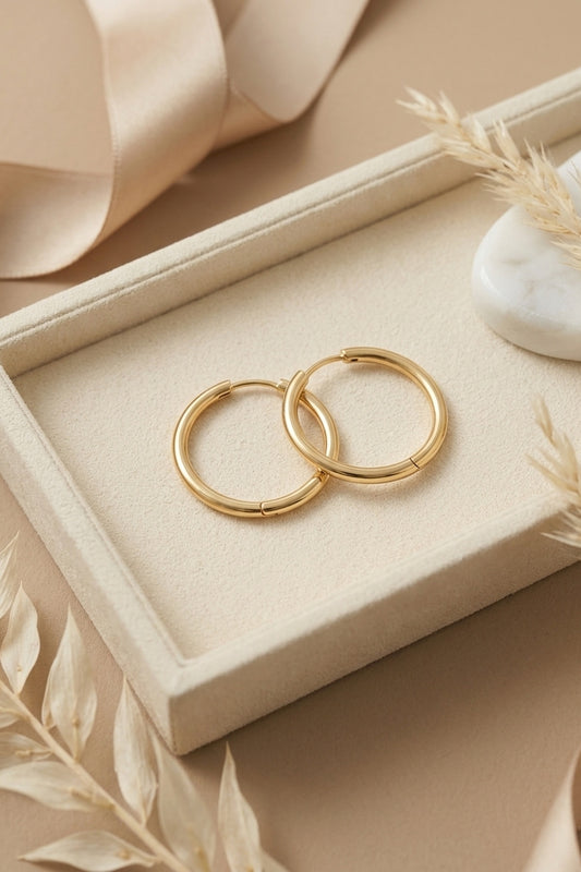 Estelle Classic 14k Gold Hoop Earrings