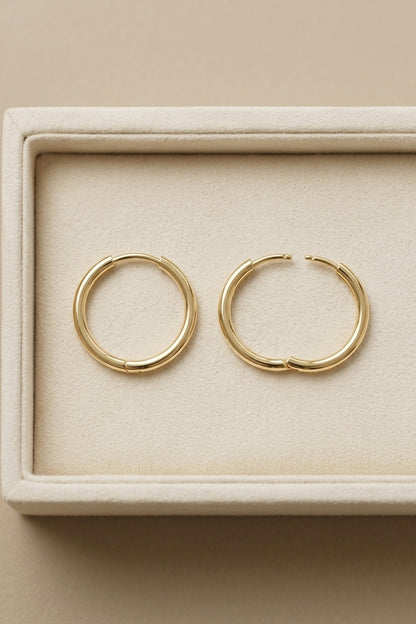 Estelle Classic 14k Gold Hoop Earrings