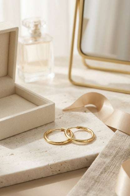 Estelle Classic 14k Gold Hoop Earrings