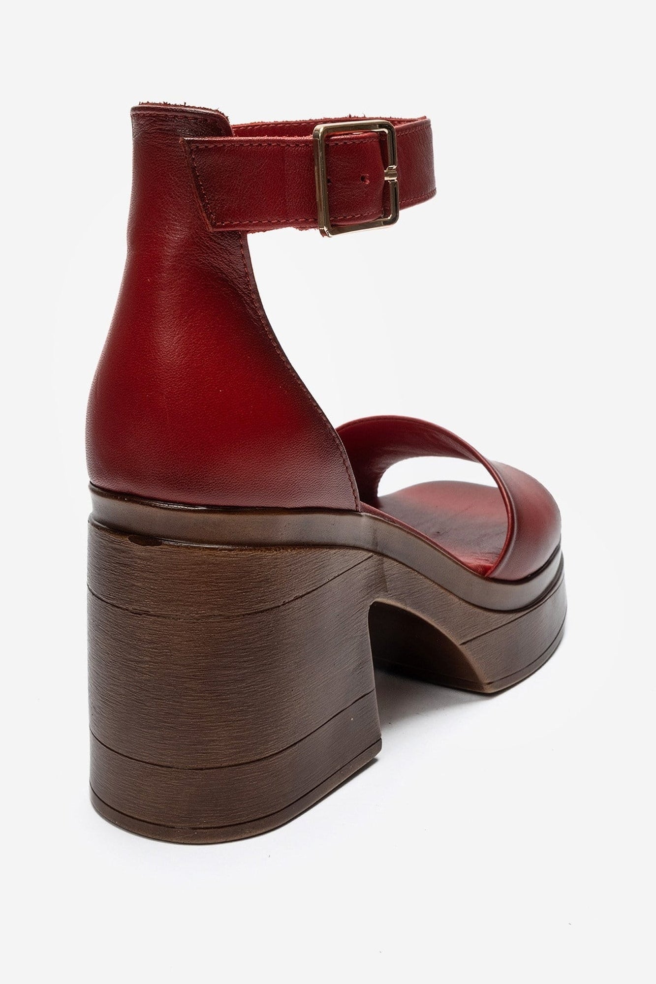 MARGOT - Red Genuine Leather Platform Heel Sandal (Women)