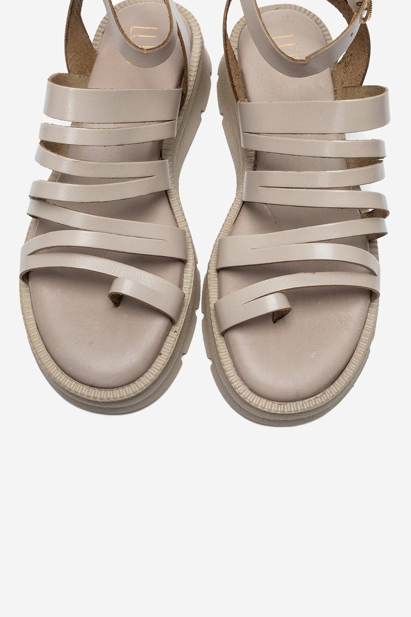 Elsa - Off-White Genuine Leather Multi-Strap Toe-Post Sandal (Women)