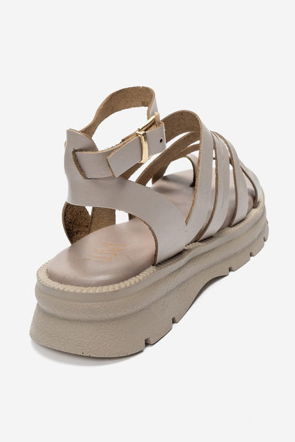 Elsa - Off-White Genuine Leather Multi-Strap Toe-Post Sandal (Women)