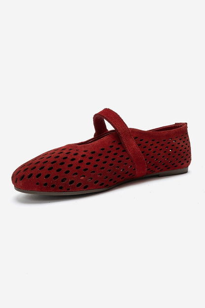 Arian - Red Genuine Leather Ballet Flat (Women)