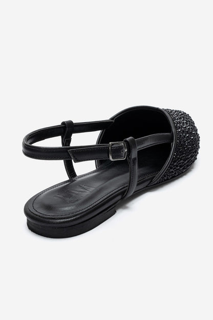 REXTON - Black Stone-Embellished Sandal (Women)