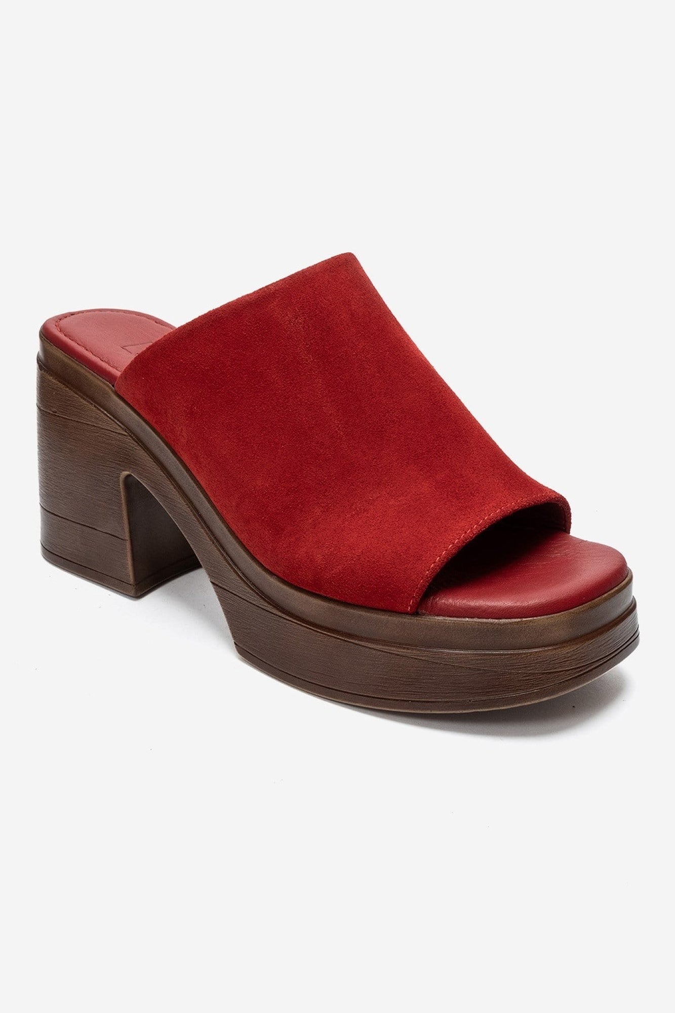 NOLA - Red Genuine Leather Platform Heel Slide (Women)