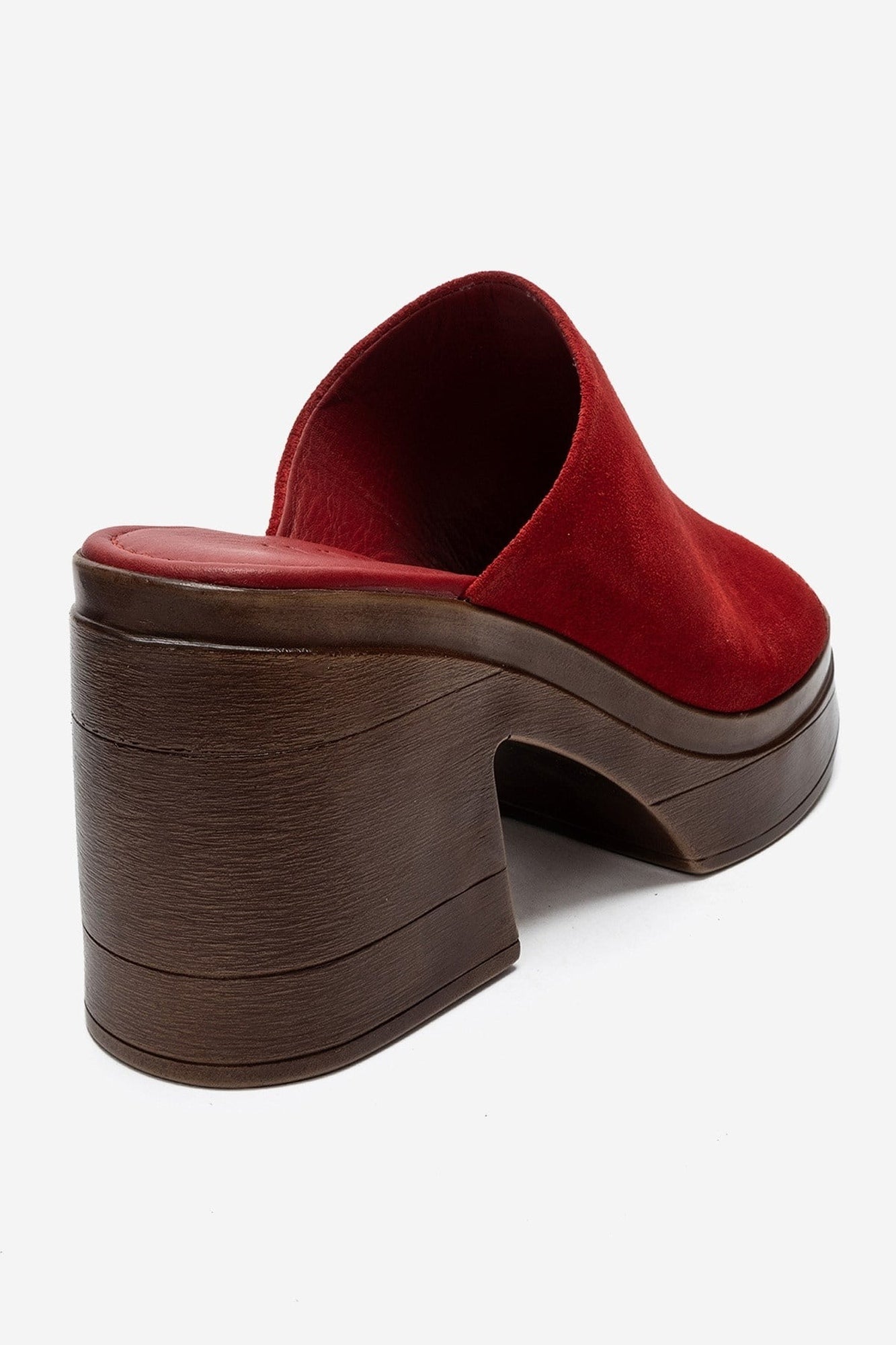 NOLA - Red Genuine Leather Platform Heel Slide (Women)