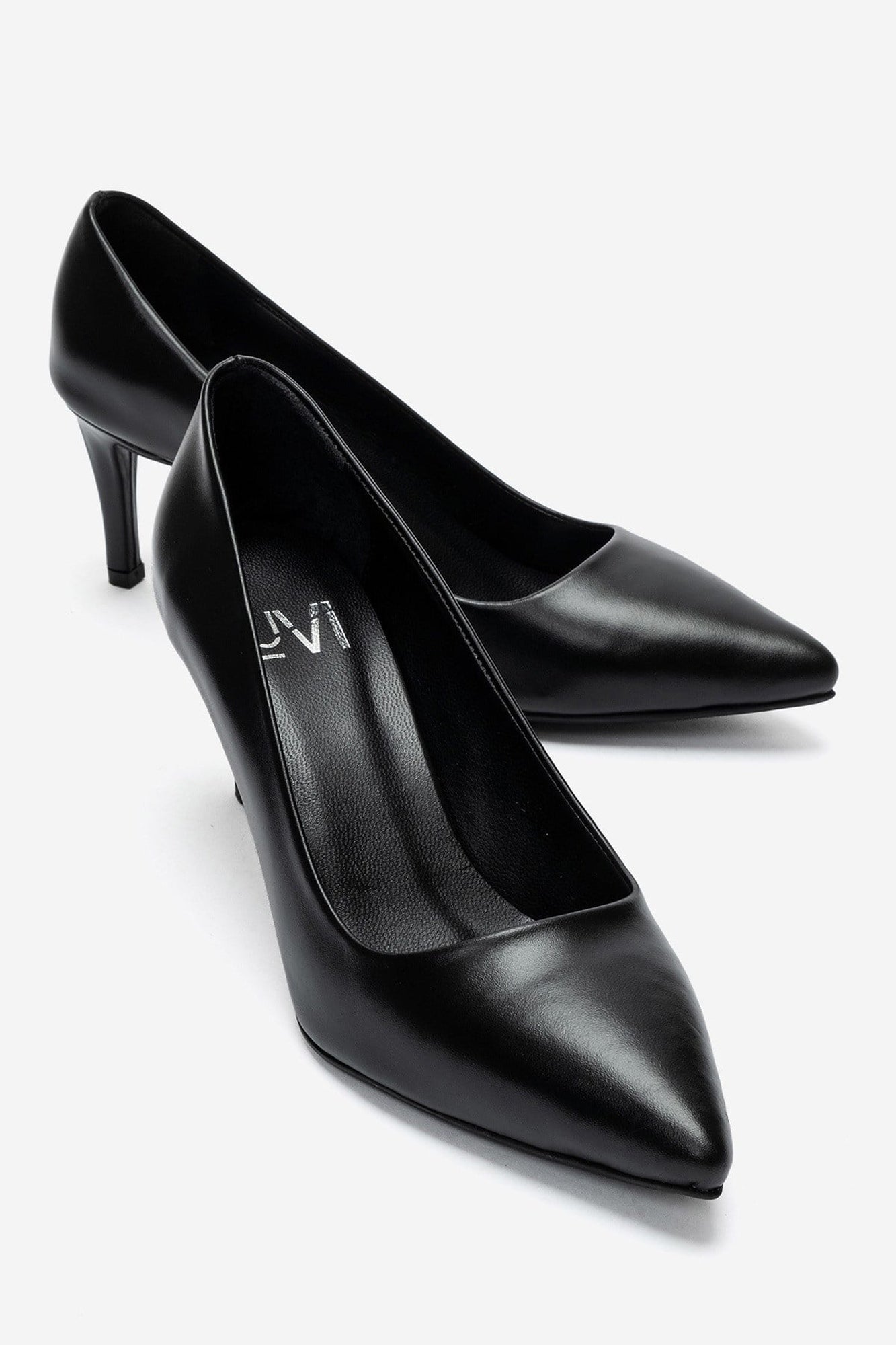 Clyde - Black Genuine Leather Stiletto Pump (Women)