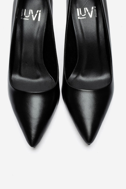 Clyde - Black Genuine Leather Stiletto Pump (Women)