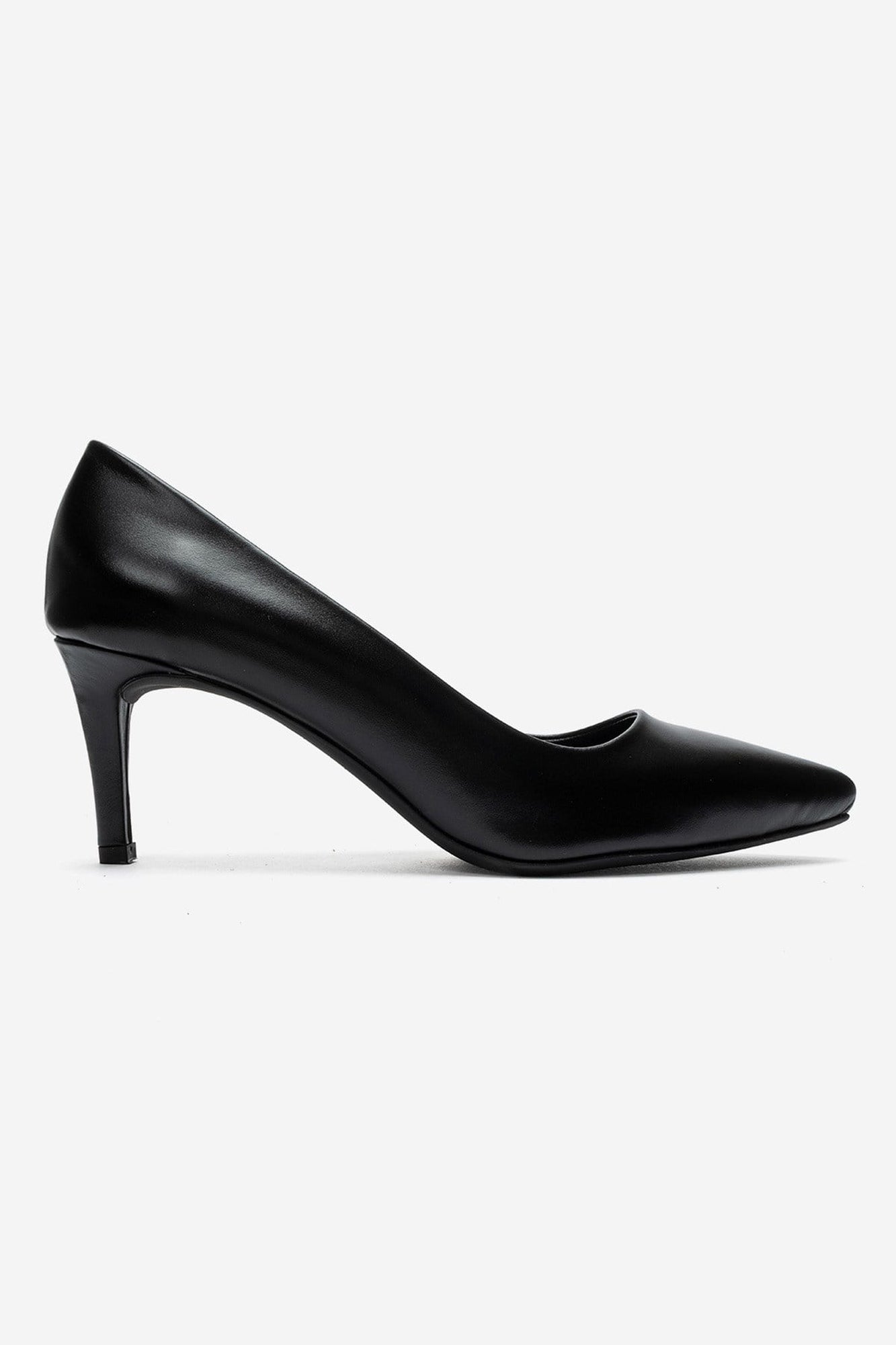 Clyde - Black Genuine Leather Stiletto Pump (Women)