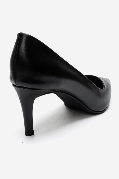 Clyde - Black Genuine Leather Stiletto Pump (Women)