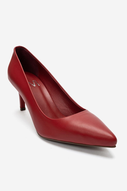 CLYDE - Red Genuine Leather Stiletto Pump (Women)