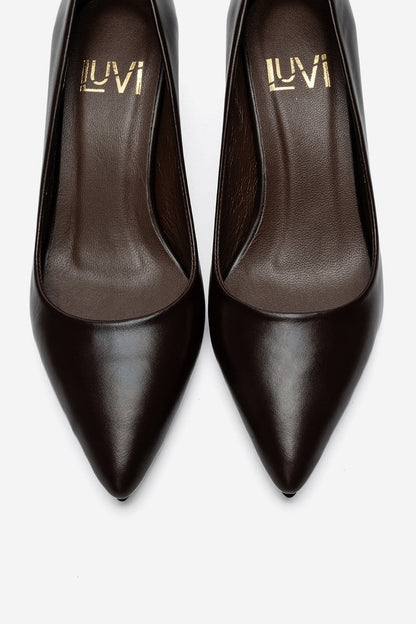 JALEN - Brown Genuine Leather Stiletto Pump (Women)