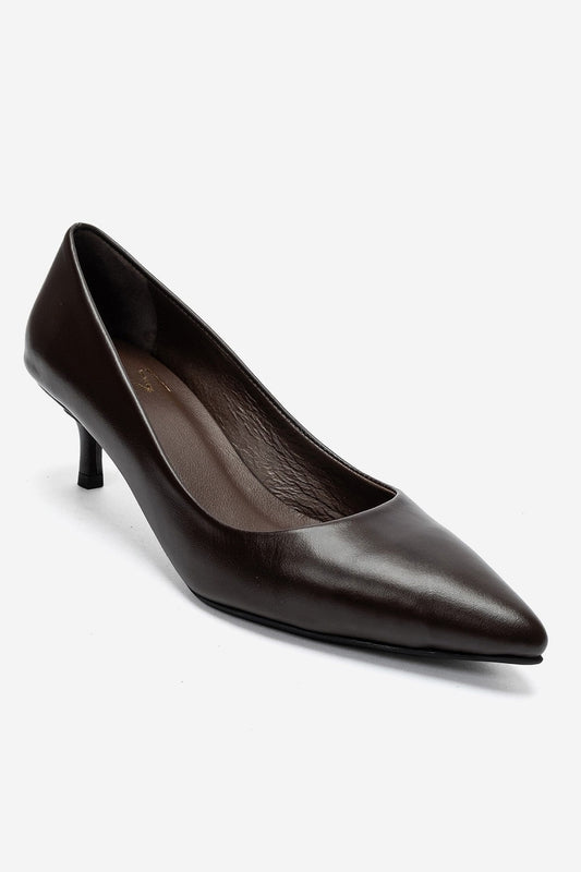 JALEN - Brown Genuine Leather Stiletto Pump (Women)