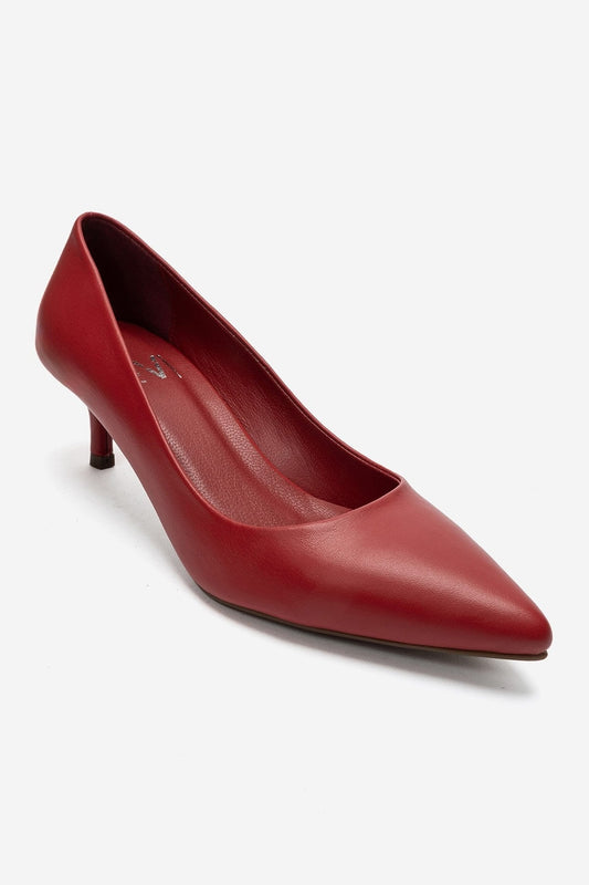 JALEN - Red Genuine Leather Stiletto Pump (Women)