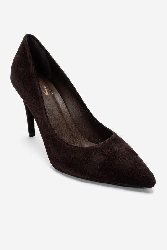MORIEL - Brown Suede Genuine Leather Stiletto Pump (Women)