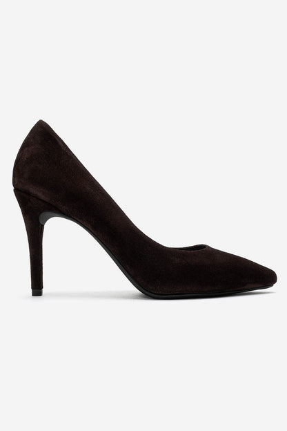 MORIEL - Brown Suede Genuine Leather Stiletto Pump (Women)