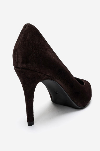 MORIEL - Brown Suede Genuine Leather Stiletto Pump (Women)