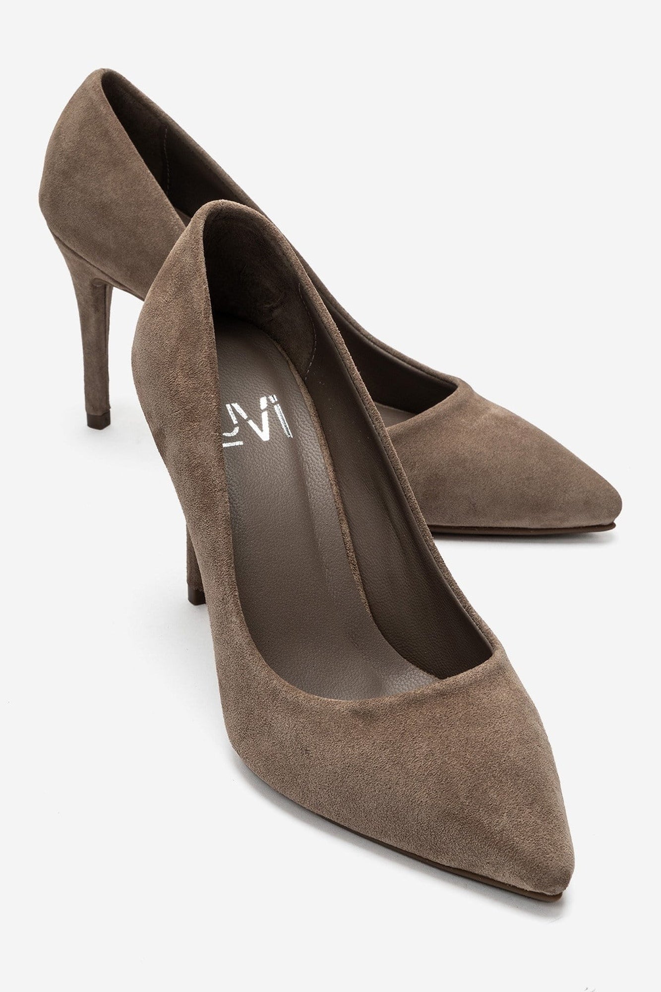 MORIEL - Taupe Suede Genuine Leather Stiletto Pump (Women)