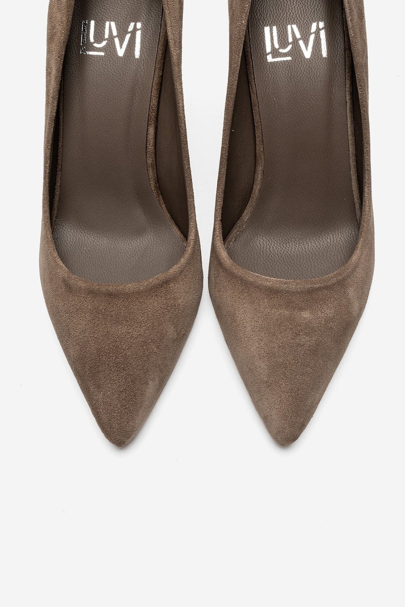 MORIEL - Taupe Suede Genuine Leather Stiletto Pump (Women)