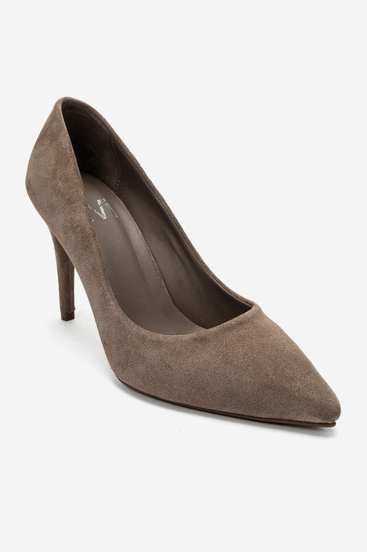 MORIEL - Taupe Suede Genuine Leather Stiletto Pump (Women)