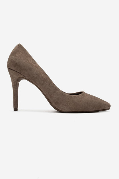 MORIEL - Taupe Suede Genuine Leather Stiletto Pump (Women)