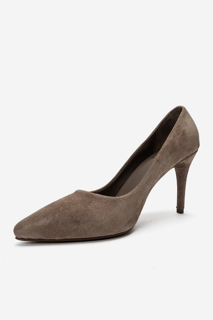 MORIEL - Taupe Suede Genuine Leather Stiletto Pump (Women)