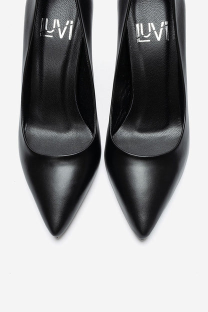 MORIEL - Black Genuine Leather Stiletto Pump (Women)
