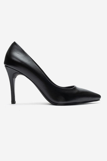 MORIEL - Black Genuine Leather Stiletto Pump (Women)