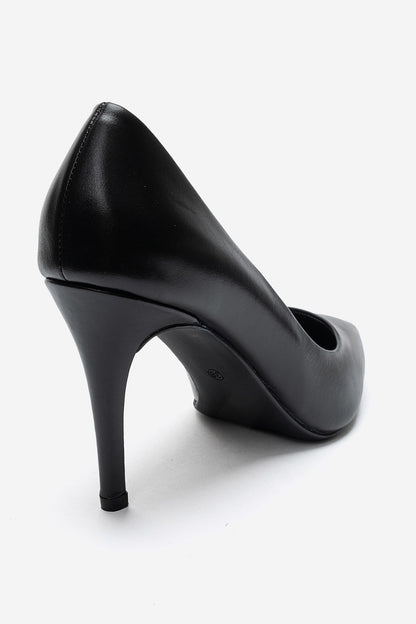 MORIEL - Black Genuine Leather Stiletto Pump (Women)