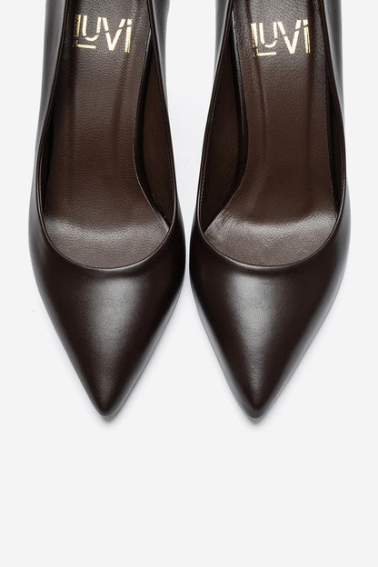 MORIEL - Brown Genuine Leather Stiletto Pump (Women)