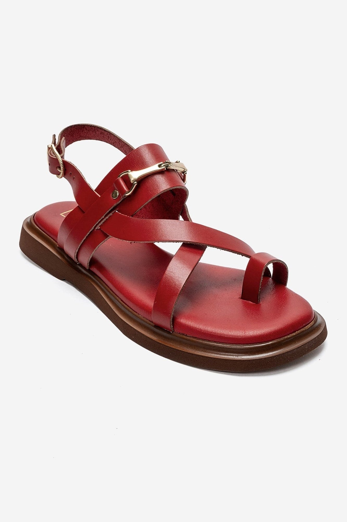 FABIANA - Red Genuine Leather Thong Sandal (Women)