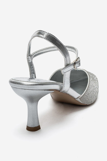 NIVORA - Silver Evening Stiletto Pump (Women)