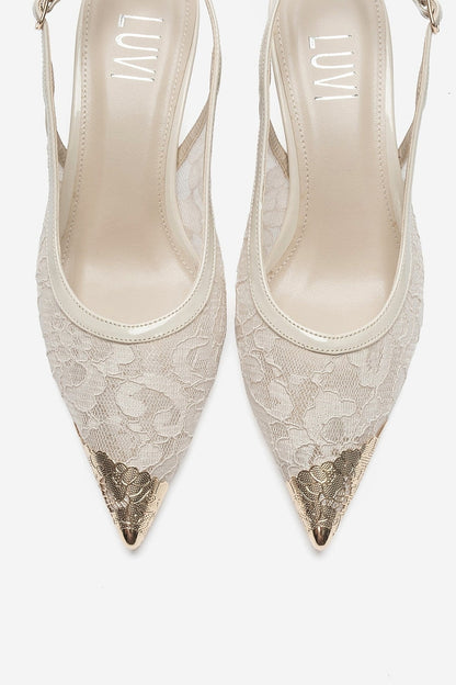 CLEM - Off-White Slingback Stiletto Pump (Women)