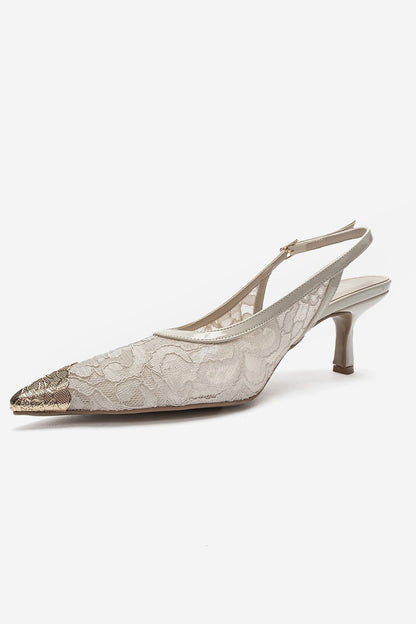 CLEM - Off-White Slingback Stiletto Pump (Women)