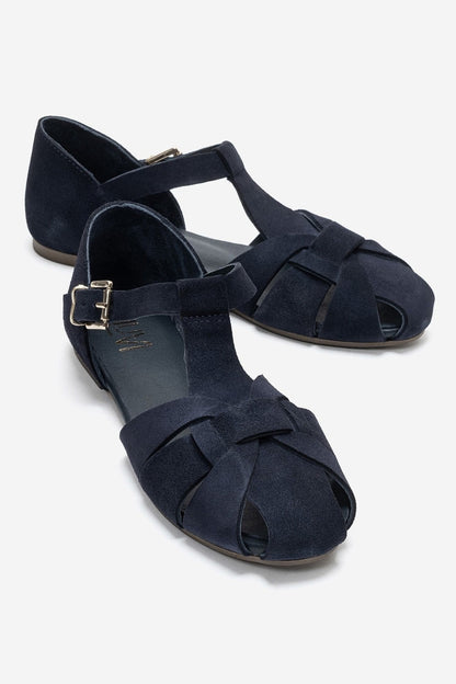 ALINA - Navy Genuine Leather Sandal (Women)