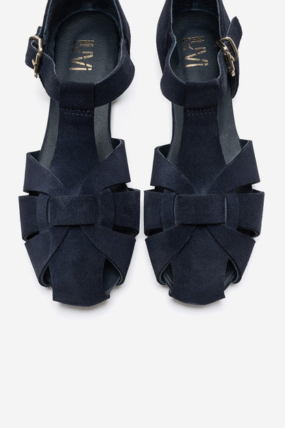 ALINA - Navy Genuine Leather Sandal (Women)
