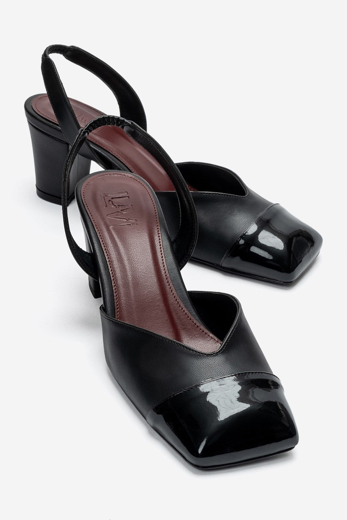 MARUELLE - Black Block Heel Slingback Pump (Women)