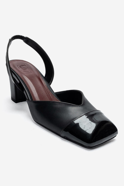 MARUELLE - Black Block Heel Slingback Pump (Women)