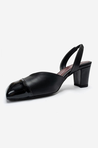 MARUELLE - Black Block Heel Slingback Pump (Women)