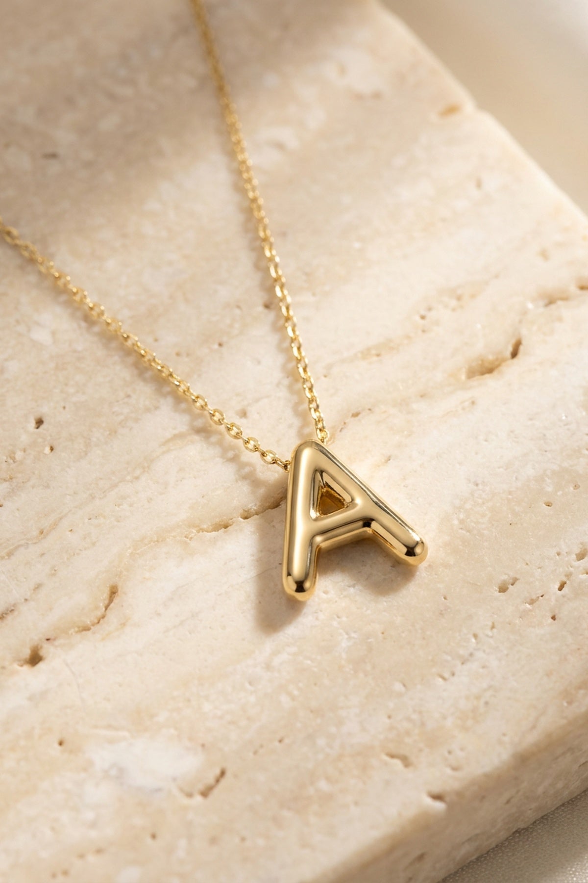 Signature 14k Gold Initial Necklace - A