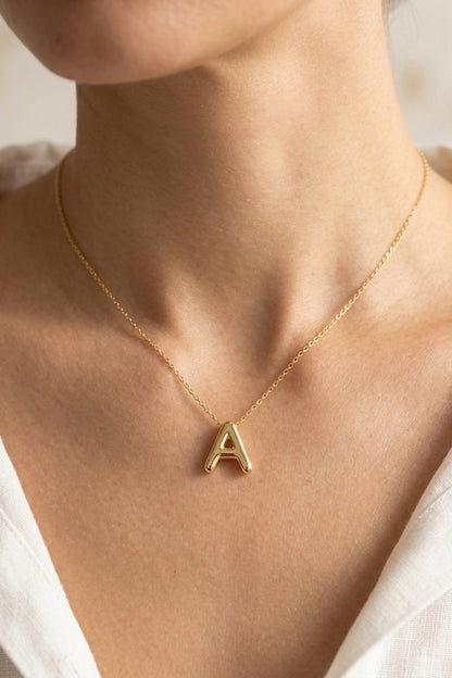 Signature 14k Gold Initial Necklace - A