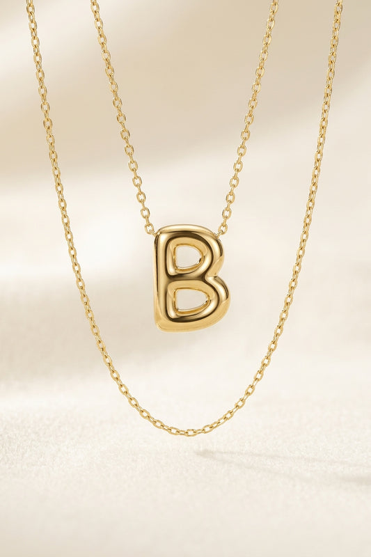 Signature 14k Gold Initial Necklace - B