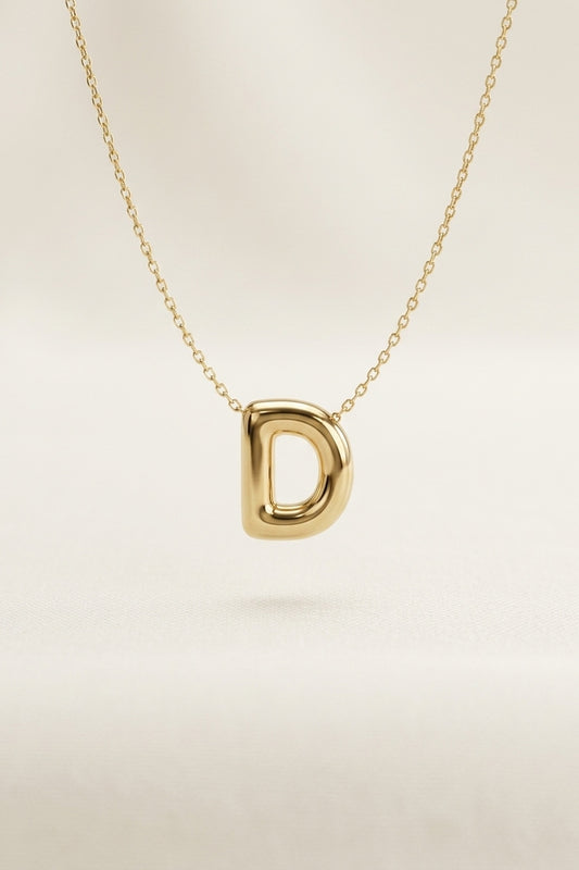 Signature 14k Gold Initial Necklace - D