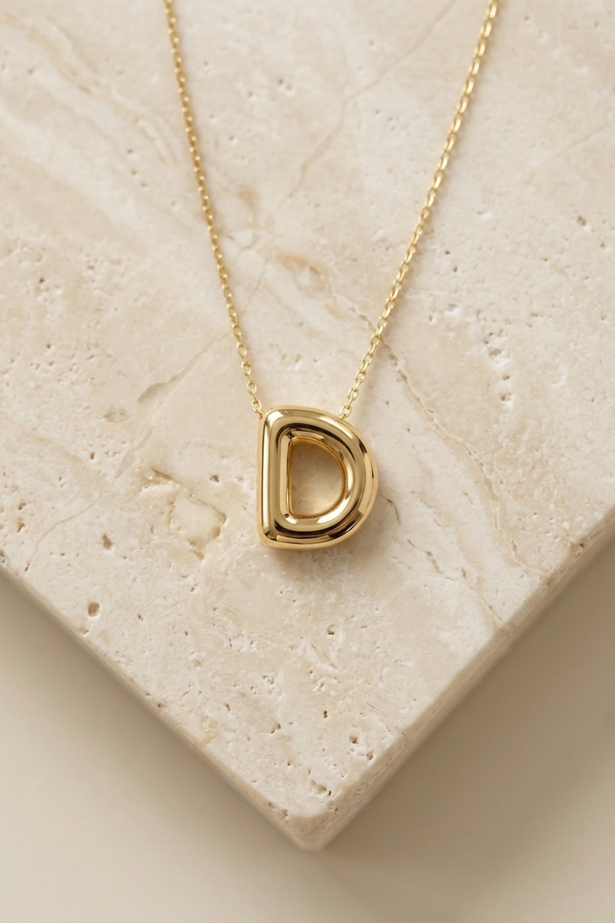 Signature 14k Gold Initial Necklace - D